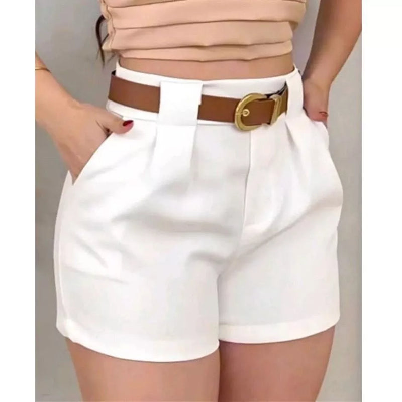 Short Feminino Social Com CINTO (cintura alta)